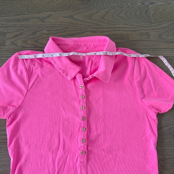 Lilly Pulitzer bright pink shirt with gold buttons Size M - Picture 6 of 7